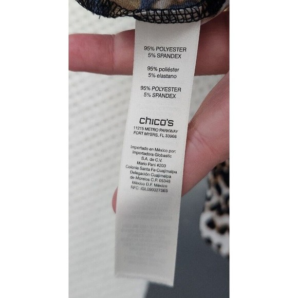 Chicos Party Dress Sz 0 (S) Stretch Midi Cheetah Animal Leopard Print Sleeveless - Picture 8 of 10